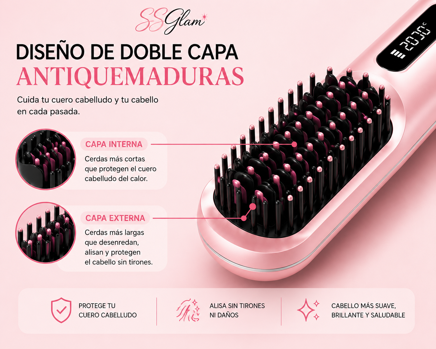 Cepillo Alisador Portátil
