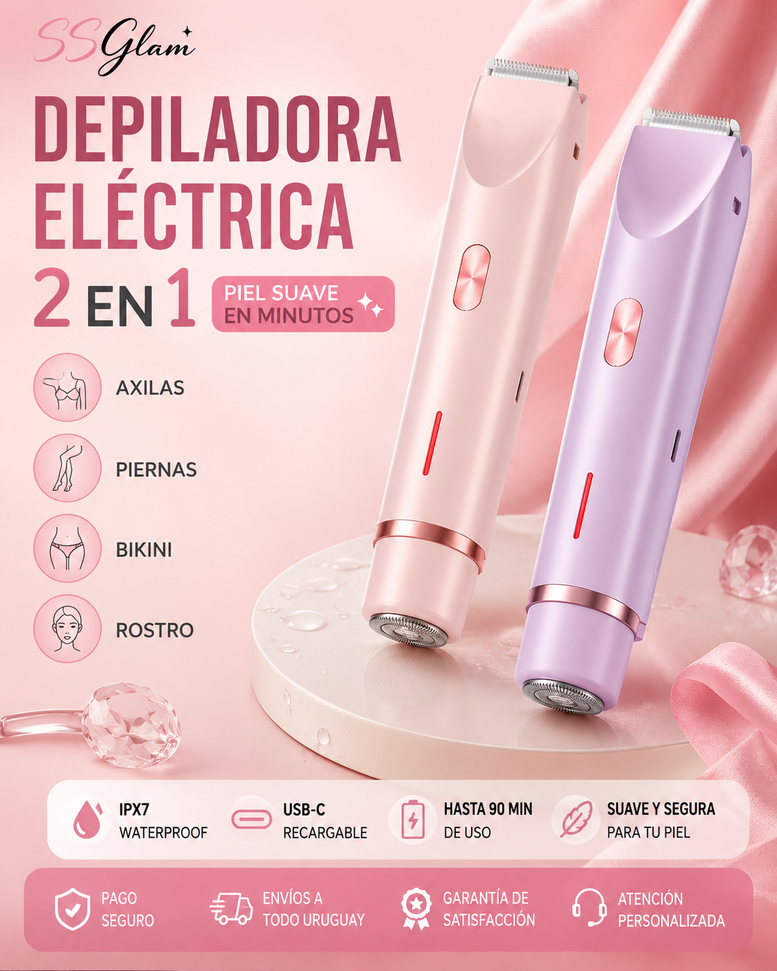 Depiladora Doble Cabezal SSGlam™