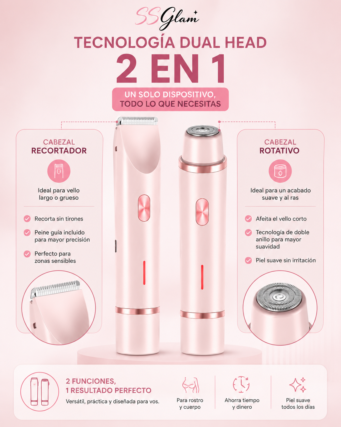 Depiladora Doble Cabezal SSGlam™
