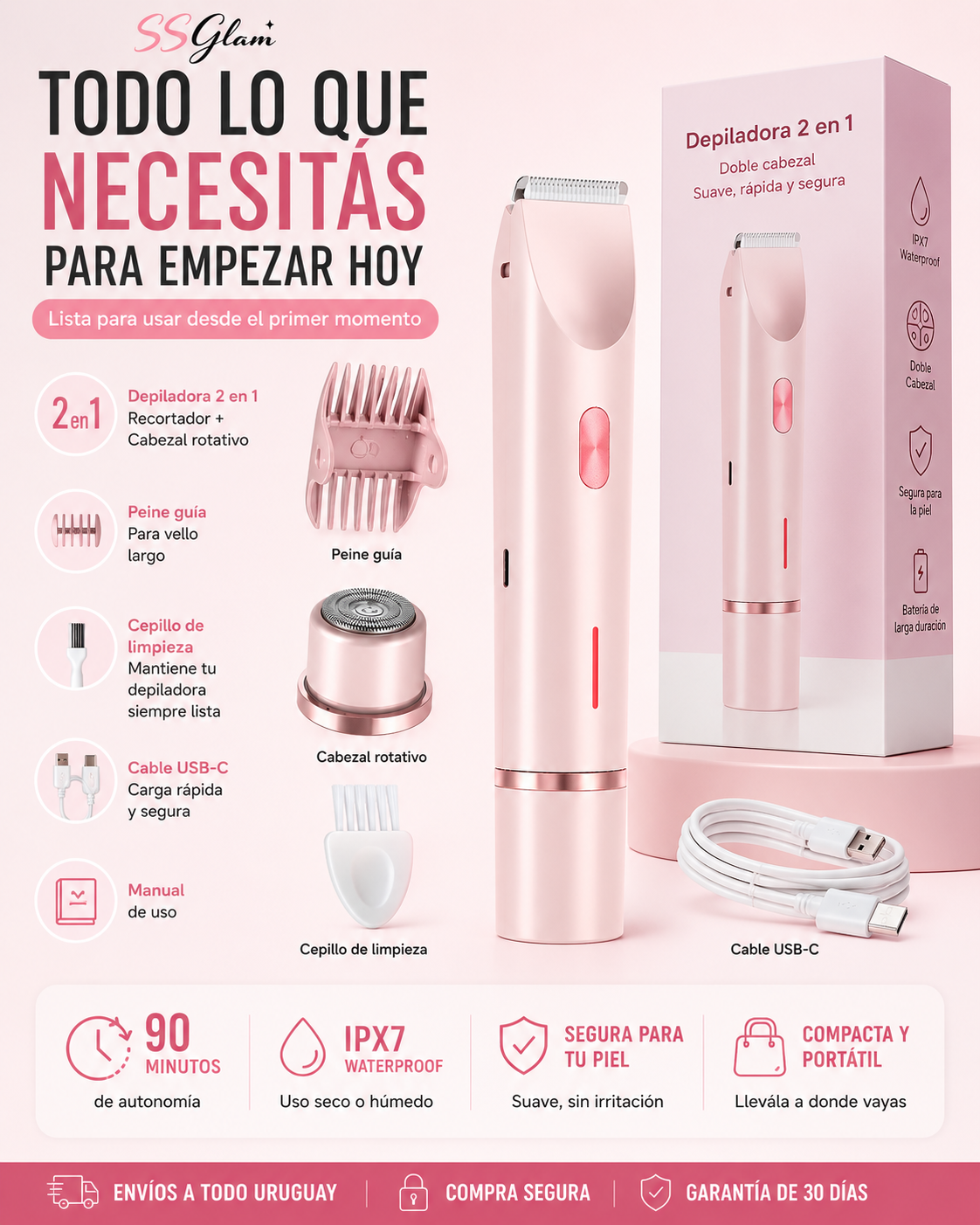 Depiladora Doble Cabezal SSGlam™