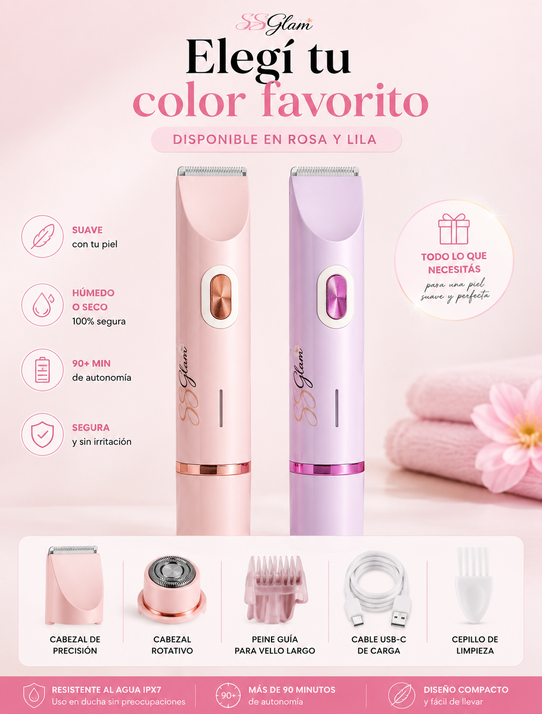 Depiladora Doble Cabezal SSGlam™